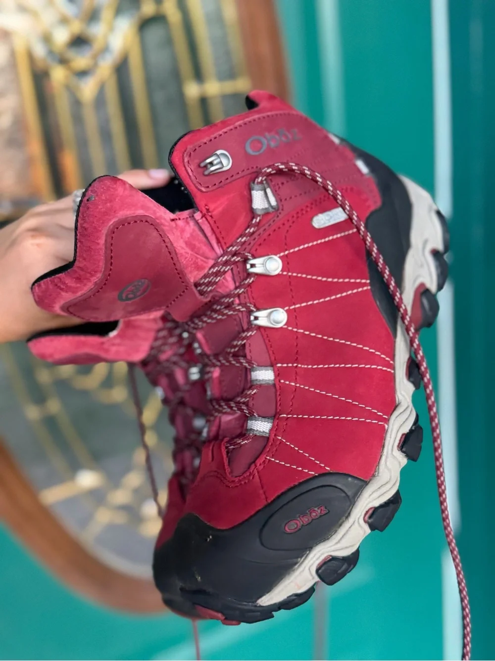 Oboz Women's Bridger Mid B-DRY Hiking Boots Womens 9.5 wide rio red 40 euro